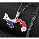 Panama Map with Flag Pendant Necklace