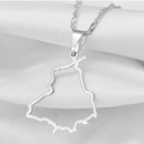 Punjab Map Outline Pendant Necklace