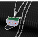 Syria Map with Flag Pendant Necklace