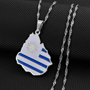 Uruguay Map Flag Pendant Necklace