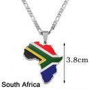 South Africa Flag Africa Map Necklace