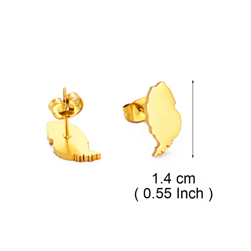 Grenada Map Stud Earrings