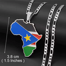 South Sudan Flag Africa Map Necklace