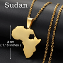 Africa Map with North Sudan Map Pendant Necklace