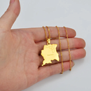 Suriname Map with Cities Pendant Necklace