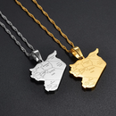 Syria Map with Cities Pendant Necklace