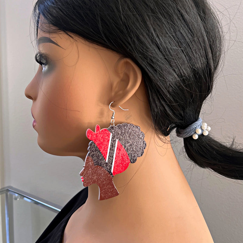 Trinidad and Tobago Flag Woman Bandana Earrings