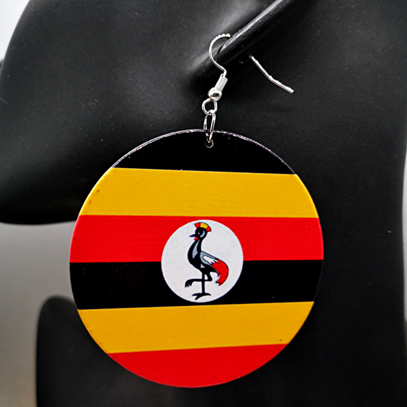 Uganda Flag Drop Earrings