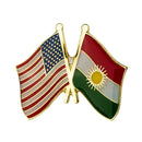 Kurdistan & USA Friendship Flag Lapel Pin