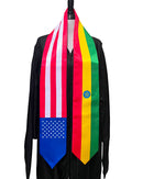 Ethiopia & United States USA Mixed Flags Graduation Stole