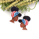 United States Flag Woman Bandana Earrings