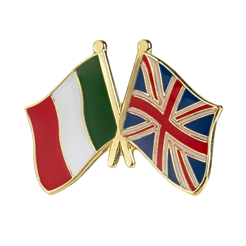 United Kingdom & Italy Flags Friendship Lapel Pin