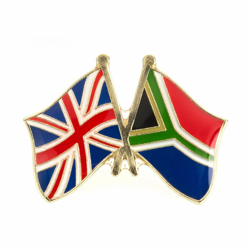 United Kingdom & South Africa Flags Friendship Lapel Pin