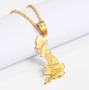 United Kingdom Map with Cities Pendant Necklace