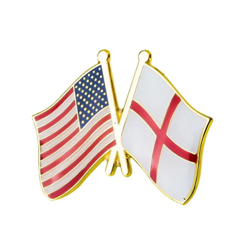United States & England Flags Friendship Lapel Pin