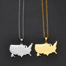 United States Map with Cities Pendant Necklace