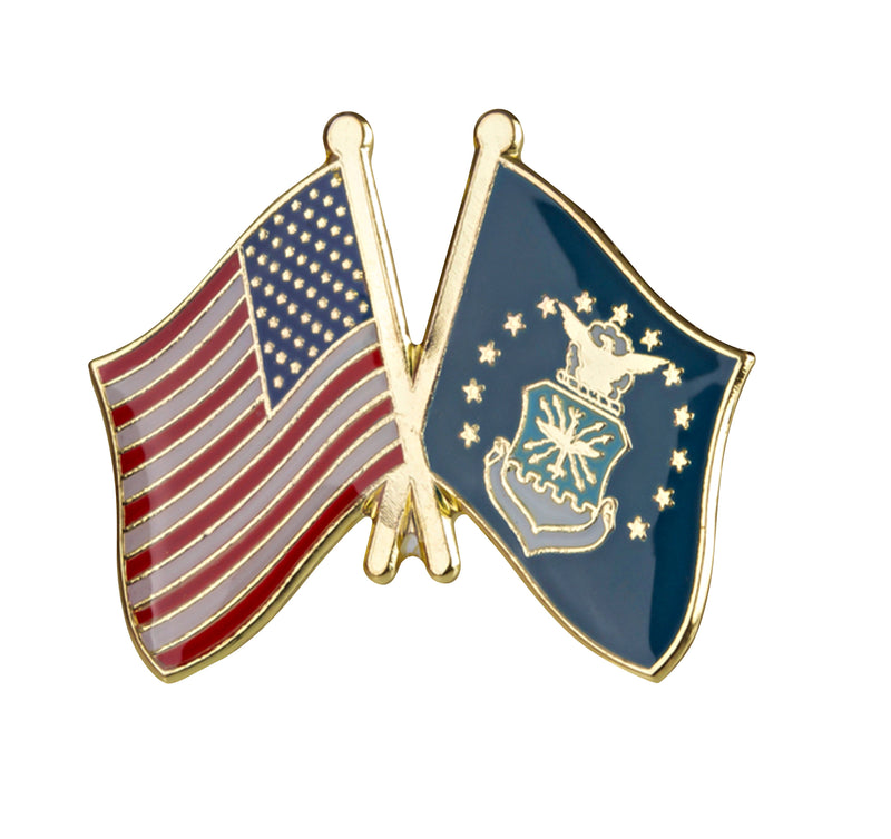 United States & Air Force Flags Lapel Pin