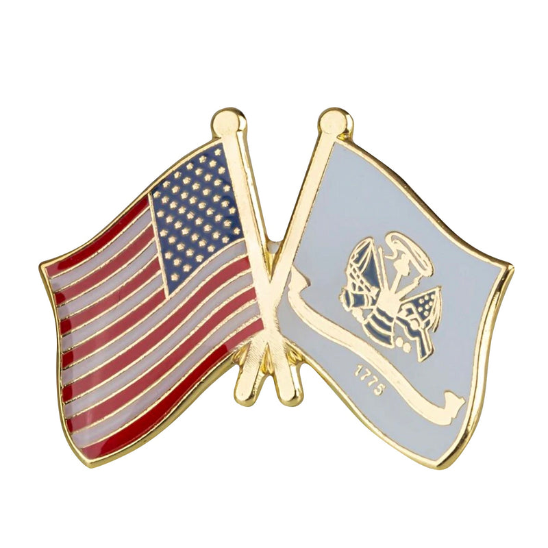 United States & US Army Flags Lapel Pin
