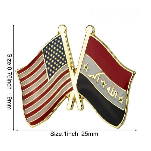 Iraq & USA Friendship Flag Lapel Pin