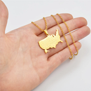 United States Map with Cities Pendant Necklace