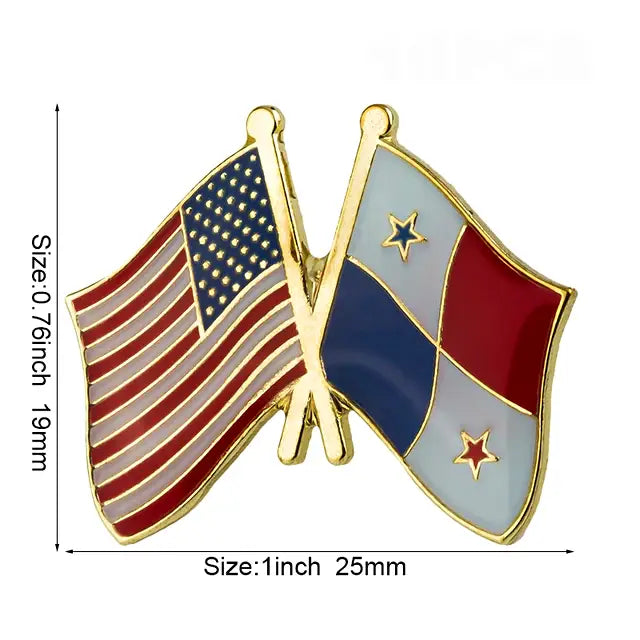 Panama & USA Friendship Flag Lapel Pin