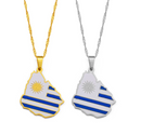 Uruguay Map Flag Pendant Necklace