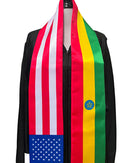 Ethiopia & United States USA Mixed Flags Graduation Stole