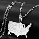 United States Map with Cities Pendant Necklace