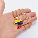Venezuela Map With flag Pendant Necklace