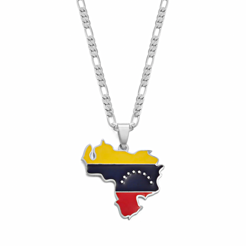 Venezuela Map With flag Pendant Necklace