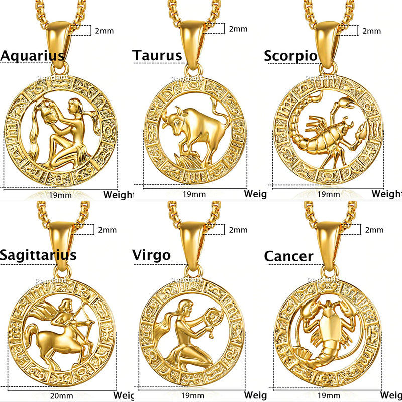 Zodiac Horoscope pendant Necklace