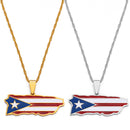 Puerto Rico Map Pendant Necklace