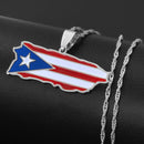Puerto Rico Map Pendant Necklace