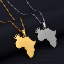 Africa Map Crown Pendant Necklace