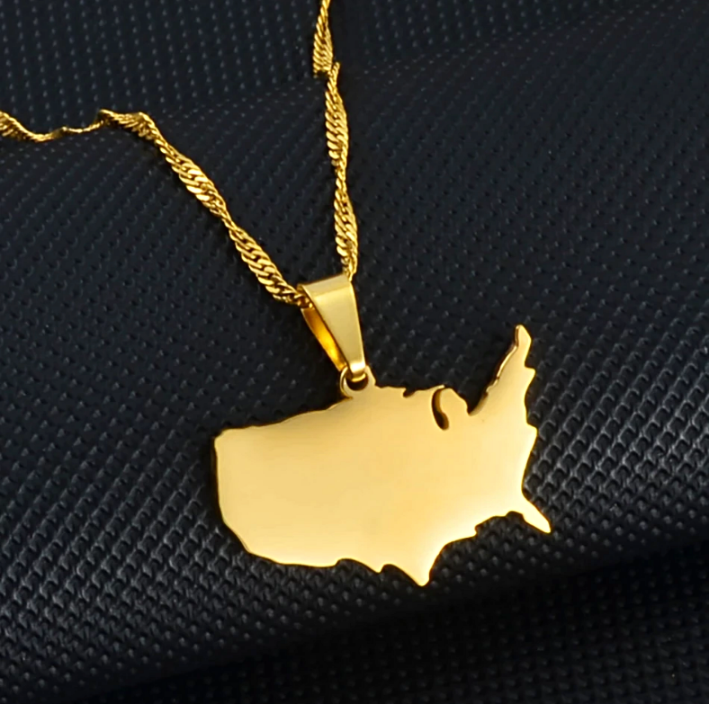United States Map Necklace