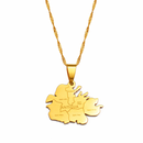 Antigua Map with cities Pendant Necklace
