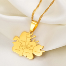 Antigua Map with cities Pendant Necklace