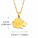 Antigua Map with cities Pendant Necklace