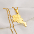 Armenia Map with Cities Pendant Necklace