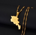 Armenia Map with Cities Pendant Necklace