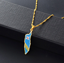 Aruba map with Flag Pendant Necklace
