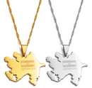 Azerbaijan Map Pendant Necklace