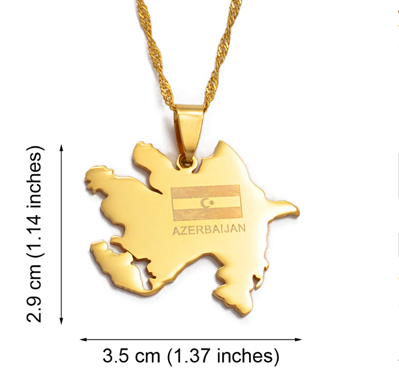 Azerbaijan map Pendant necklace