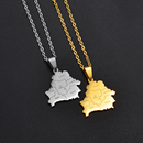 Belarus Map with Cities Pendant Necklace