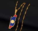Belize Map with Flag Pendant Necklace