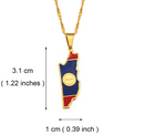 Belize Map with Flag Pendant Necklace