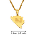 Bosnia and Herzegovina Map Pendant Necklace
