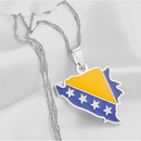 Bosnia and Herzegovina Map With Flag Pendant Necklace