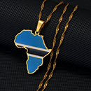 Botswana Flag Africa Map Necklace