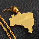 Brazil Map Pendant Necklace